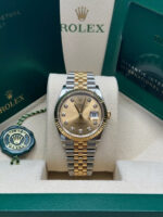 Rolex  Datejust 41mm Two-Tone Yellow Gold Fluted Bezel Champagne Diamond Dial Oyster - 126333 - Image 10