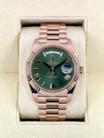 Rolex  Day-Date President 40mm Everose Gold Olive Green Roman Dial - 228235 - Image 2