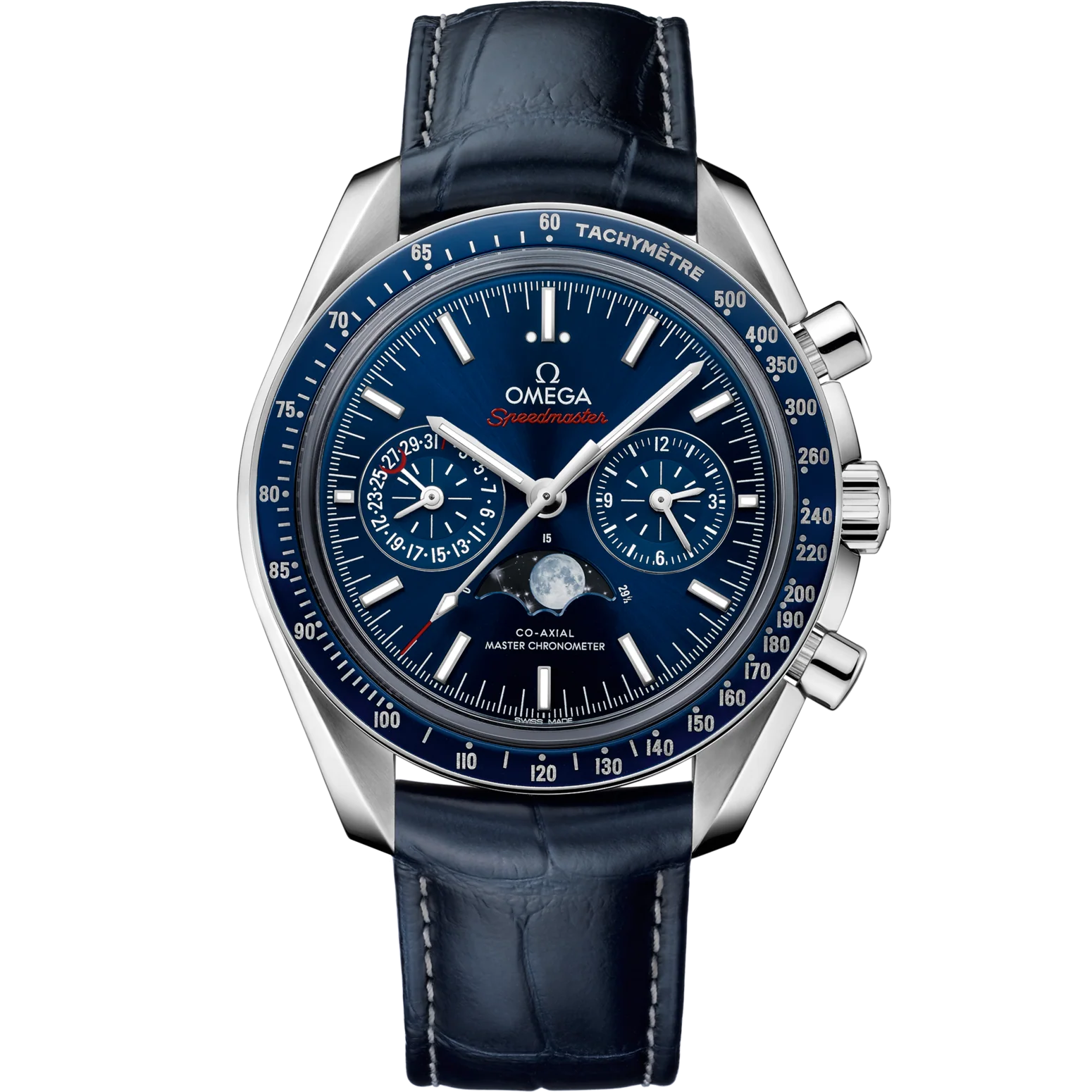 3AFA2721-F63A-A899-63B4-B182C072D008.png Omega Speedmaster Moonphase Blue Dial 44.25mm Stainless Steel Strap 304.33.44.52.03.001 - Image 1