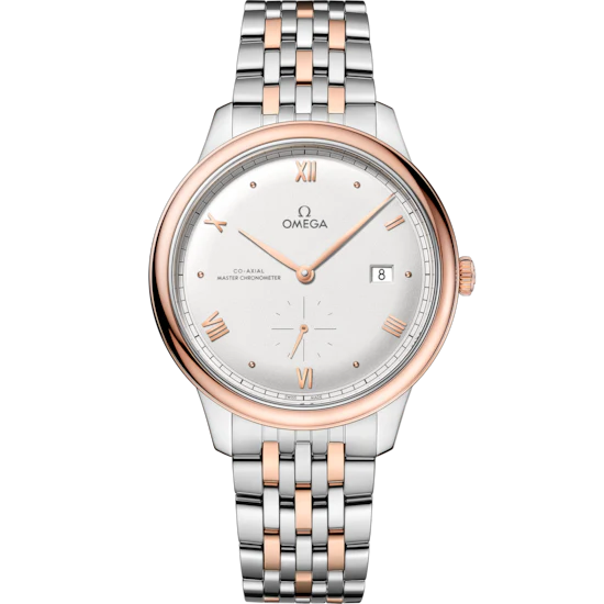 3B23EC99-16A3-0CC0-C0B2-514642E9D541.png Omega De Ville Prestige 41mm Silver Dial Stainless Steel and Sedna™ 18k Rose Gold Bracelet 434.20.41.20.02.001 - Image 1