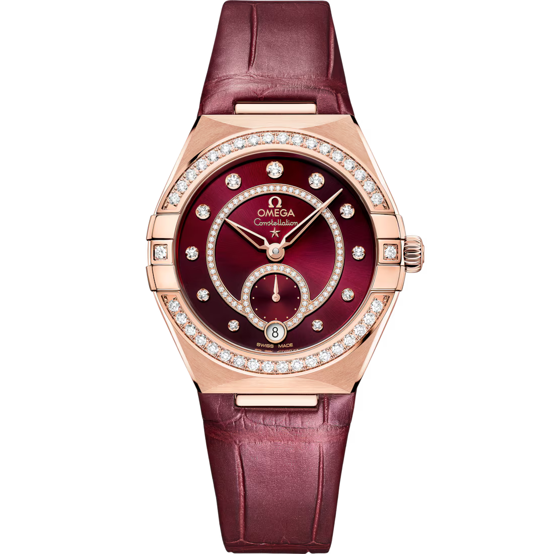 3DAB0EA2-819F-34A0-99BA-67ADEAFD1DAE.avif OMEGA Constellation 34mm Red Dial with Diamonds Sedna™ 18k Rose Gold Strap 131.58.34.20.61.001 - Image 1