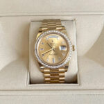 Rolex Day-Date 40mm Champagne Diamond Dial and Bezel Yellow Gold President Bracelet 228348RBR-0002 - Image 2
