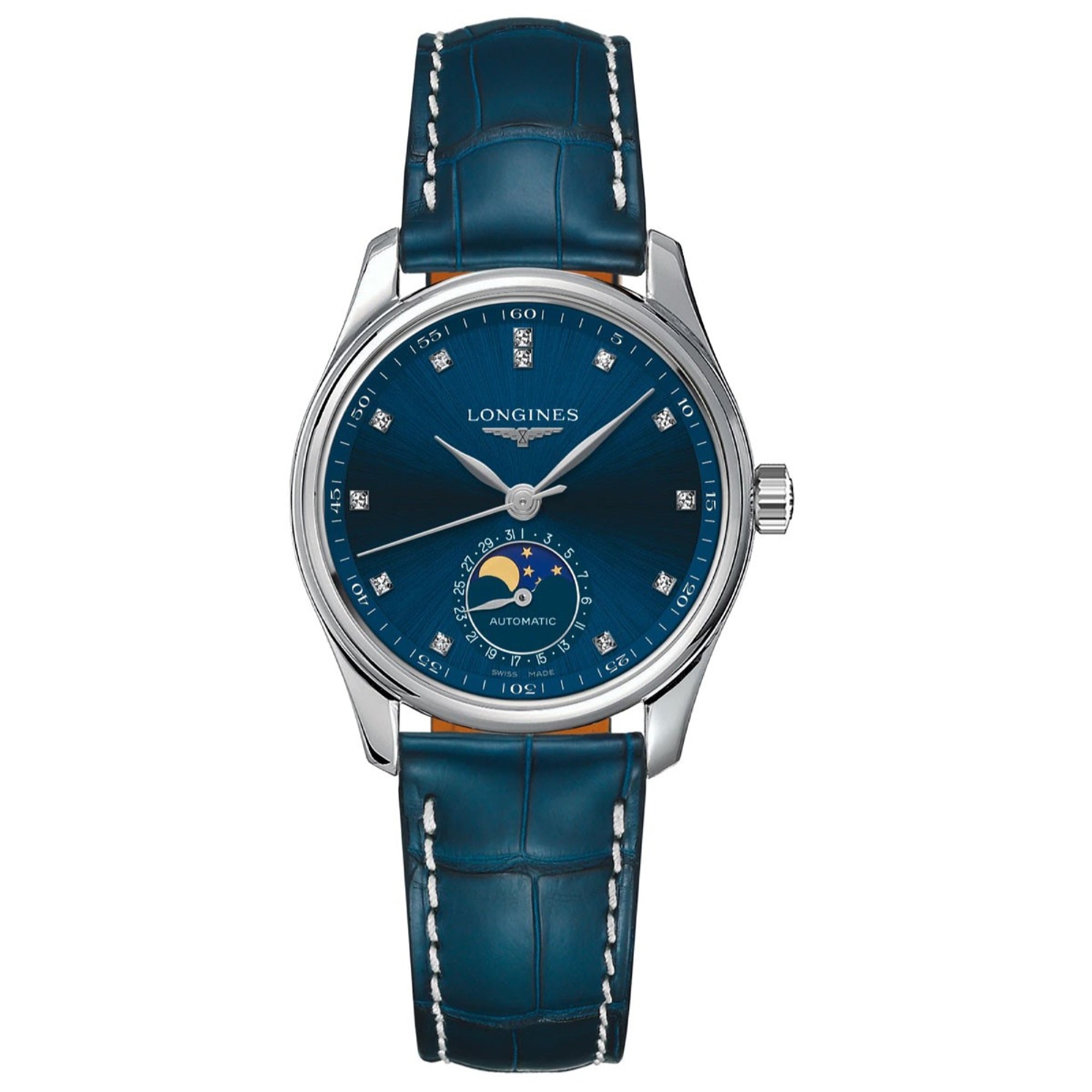 4214981C-BE8C-3B5A-8ECB-089E285B05AD.jpg Longines Women's L2.409.4.97.0 Master Collection Blue Leather Watch - Image 1