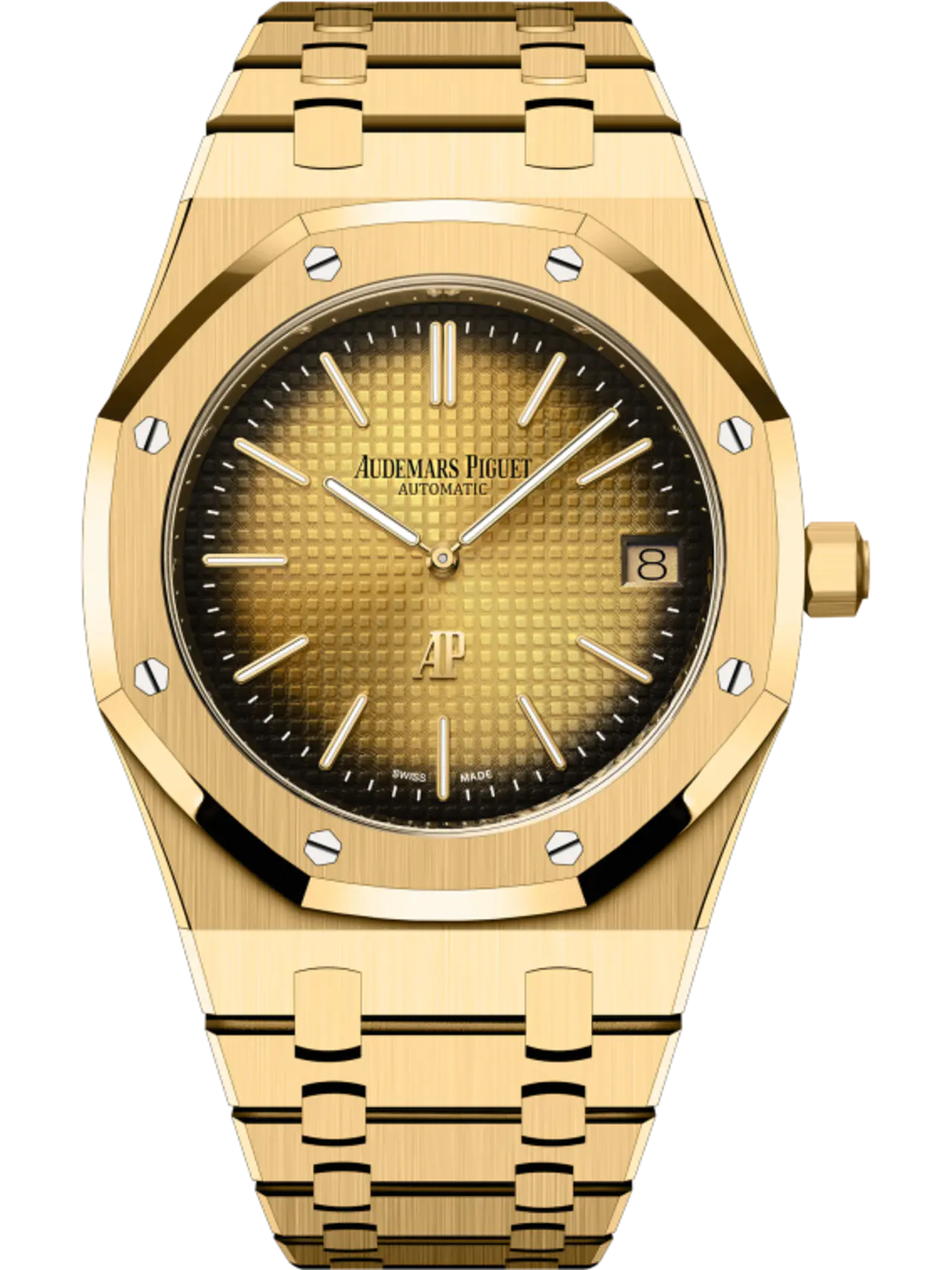 42BF0E07-EF5B-6289-F75E-3899CE263EB7.png Audemars Piguet Royal Oak JumboSmoked Yellow Gold-Toned Dial 39mm - Image 1