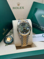 Rolex  Datejust 36mm 126233 Olive-green Roman Diamond Dial Two-Tone Jubilee Bracelet - Image 4