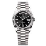 Rolex  Day-Date President 40mm White Gold Black Diamond Baguette Dial - 228239