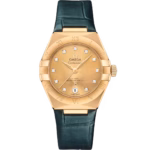 Omega Constellation Ladies' Selection 29mm yellow gold on leather strap 131.53.29.20.58.001
