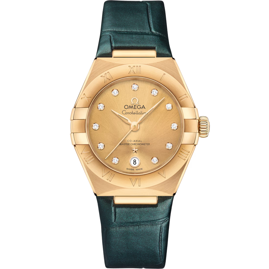 46838BA2-7D62-7501-A6D7-2336EBAB20E9.avif Omega Constellation Ladies' Selection 29mm yellow gold on leather strap 131.53.29.20.58.001 - Image 1