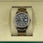 Rolex  Datejust 36mm 126281 Slate Fluted Motif Diamond Dial Diamond Bezel and Oyster Bracelet - Image 3