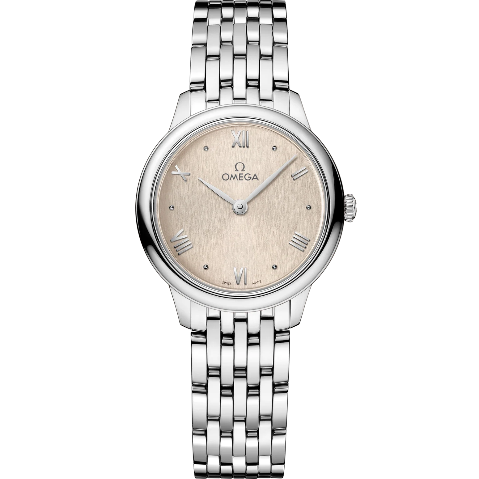4872B5A1-908E-7442-ACD8-B17FE4ADE53C.png Omega De Ville Prestige 27.5 mm Linen Dial Stainless Steel Bracelet 434.10.28.60.09.001 - Image 1