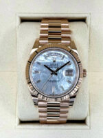 Rolex Day-Date President 40mm Everose Gold Mother of Pearl Diamond Baguette Dial - 228235 - Image 2