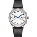 Longines Men's L2.827.4.73.0 Heritage Chronograph Black Leather Watch