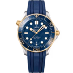Omega Seamaster Diver 300M 42mm Blue Dial Stainless Steel 18k Yellow Gold Strap 210.22.42.20.03.001