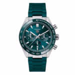 TAG Heuer Carrera Chronograph 44mm Mens Watch Green Rubber CBN2A1N.FT6238