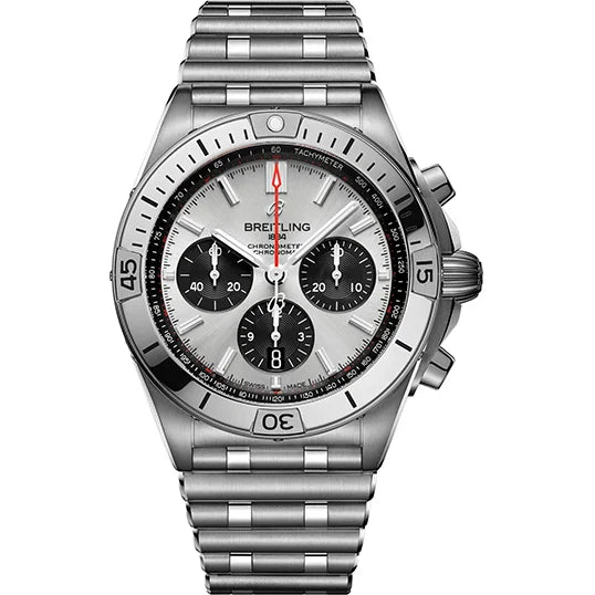 49FD54DA-8FCE-7372-A364-23A89A5444D2.jpg Breitling Watch Chronomat B01 42 Silver Bracelet - Image 1