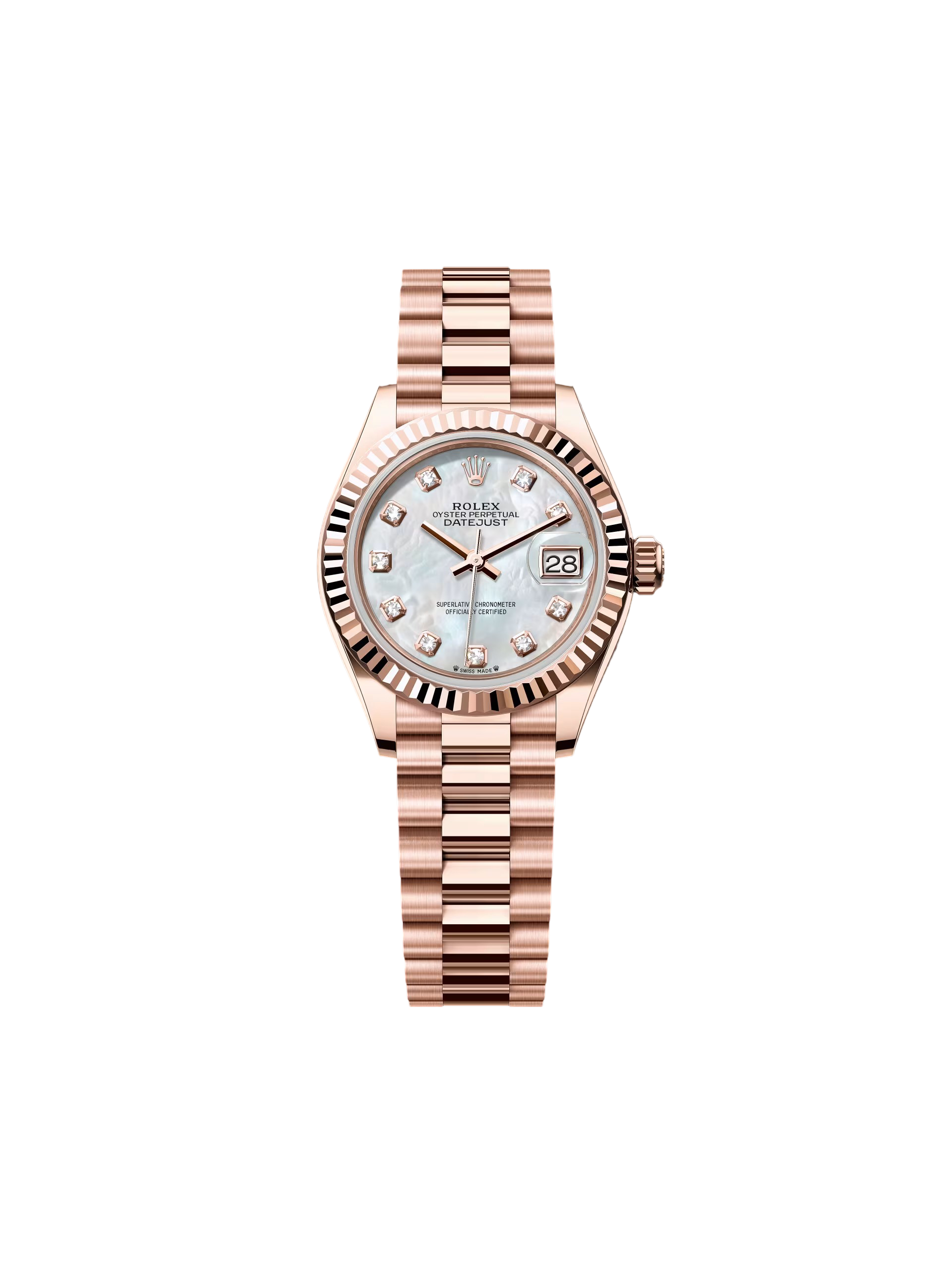 4B041DAD-51CA-5889-7ACD-F6ADE35BF54F.png Rolex Lady-Datejust 28mm 279175 Mother-of-Pearl Dial President Everose Gold - Image 1