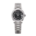Rolex Datejust m278289RBR-0011 Bright Black Dial White Gold President Watch