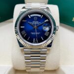 Rolex  Day-Date President 40mm White Gold Blue Roman Ombre Dial - 228239 - Image 3