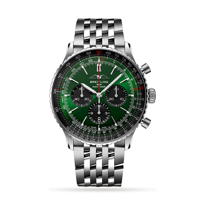 4DB4AB71-8D6C-9DB5-7E9A-E027B56F07E1.png Breitling AB0137241L1A1 Navitimer B01 Green Dial - Image 1