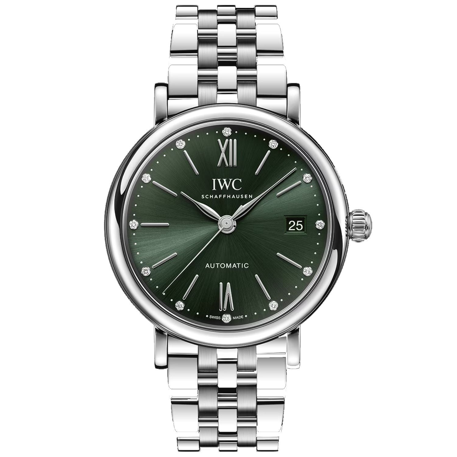 4E2E37EA-791C-B7A5-DA9C-335B901DC76E.jpg IWC Portofino Automatic 37mm Green Diamond Dial Steel Women's Watch IW458602 - Image 1