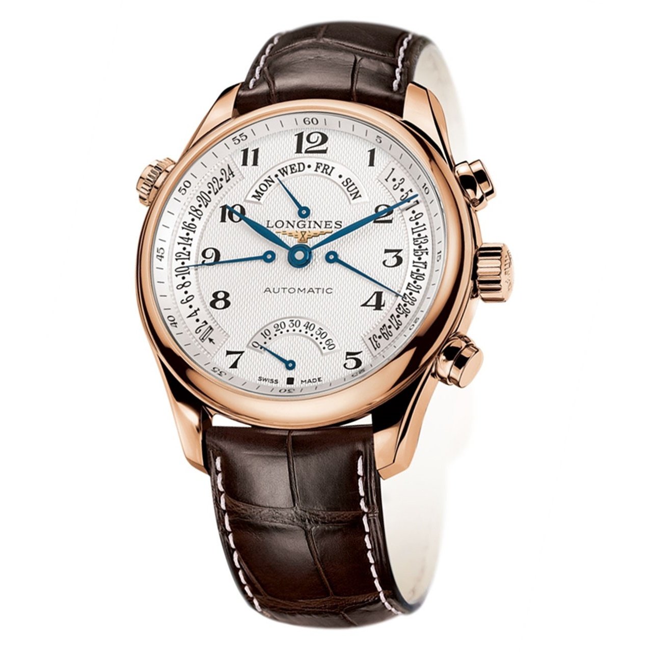 4F11B3E6-1371-C4C4-5EF8-8CD608A0A5D8.jpg Longines Men's L27158783 Master Collection 18kt Rose Gold Automatic Brown Leather Watch - Image 1