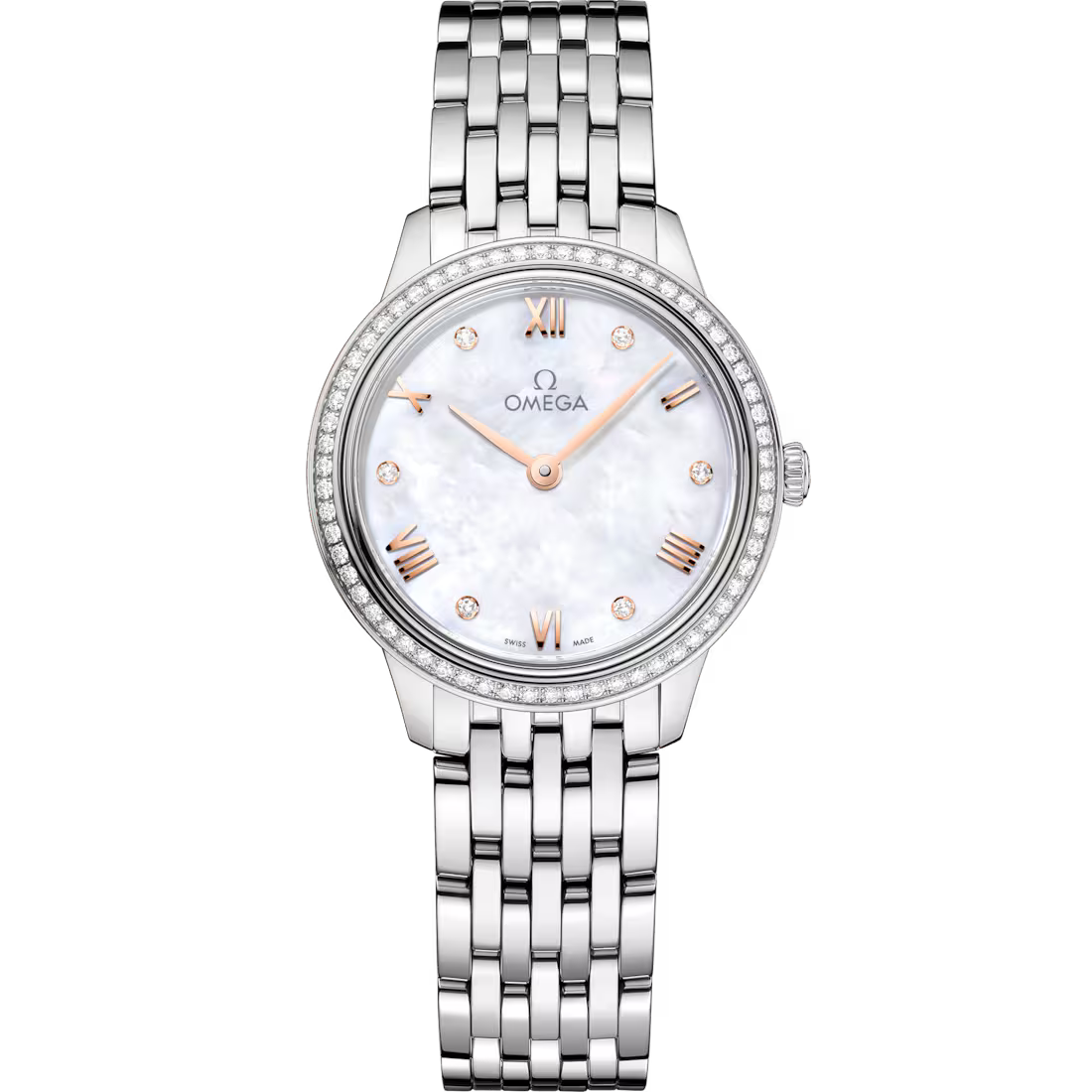 4F277F8B-BCBE-8A7B-2AD3-0EECA7D30FF9.avif Omega De Ville Prestige, Stainless Steel and Diamond-set, 27.5mm Quartz 434.15.28.60.55.001 - Image 1