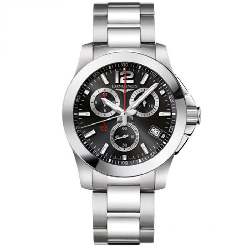 4F742F2F-1F3B-A622-A56D-6EF9422E921F.jpg Longines Men's L37004566 Conquest Chronograph Stainless Steel Watch - Image 1