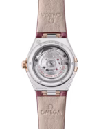 Omega Constellation 29mm Steel And Sedna Gold Case Diamond Bezel PVD Canopus Gold Silver Dial Burgundy Leather Strap 131.28.29.20.52.001 - Image 2