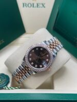 Rolex Datejust m278381-0027/0028 Chocolate Diamond 31mm Dial Diamond-Set Bezel and Oyster Bracelet Watch - Image 10