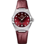 Omega Constellation 36mm Red Dial with Diamonds Stainless Steel Strap 131.18.36.20.61.001