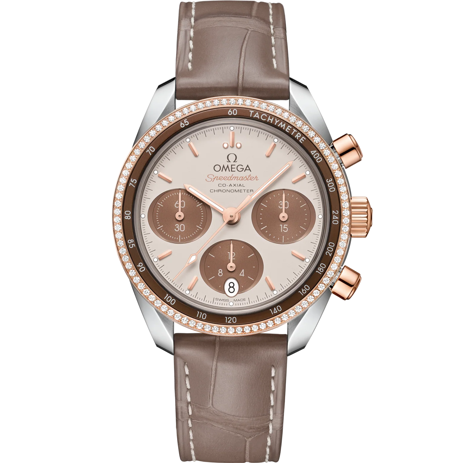 556A1FBD-06BC-7200-CEAB-0706B930FEE1.png Omega Speedmaster 38 Brown Dia 38mm Stainless Steel Sedna™18k Rose Gold Strap 324.28.38.50.02.002 - Image 1