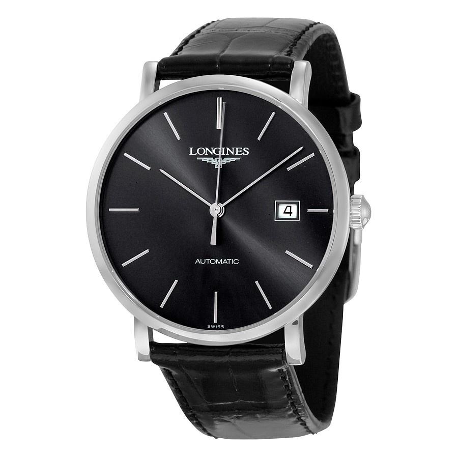 560F343C-5D4E-C0FD-1ABD-2042B00575EA.jpg Longines Men's L4.910.4.72.2 Elegant Black Stainless Steel Watch - Image 1