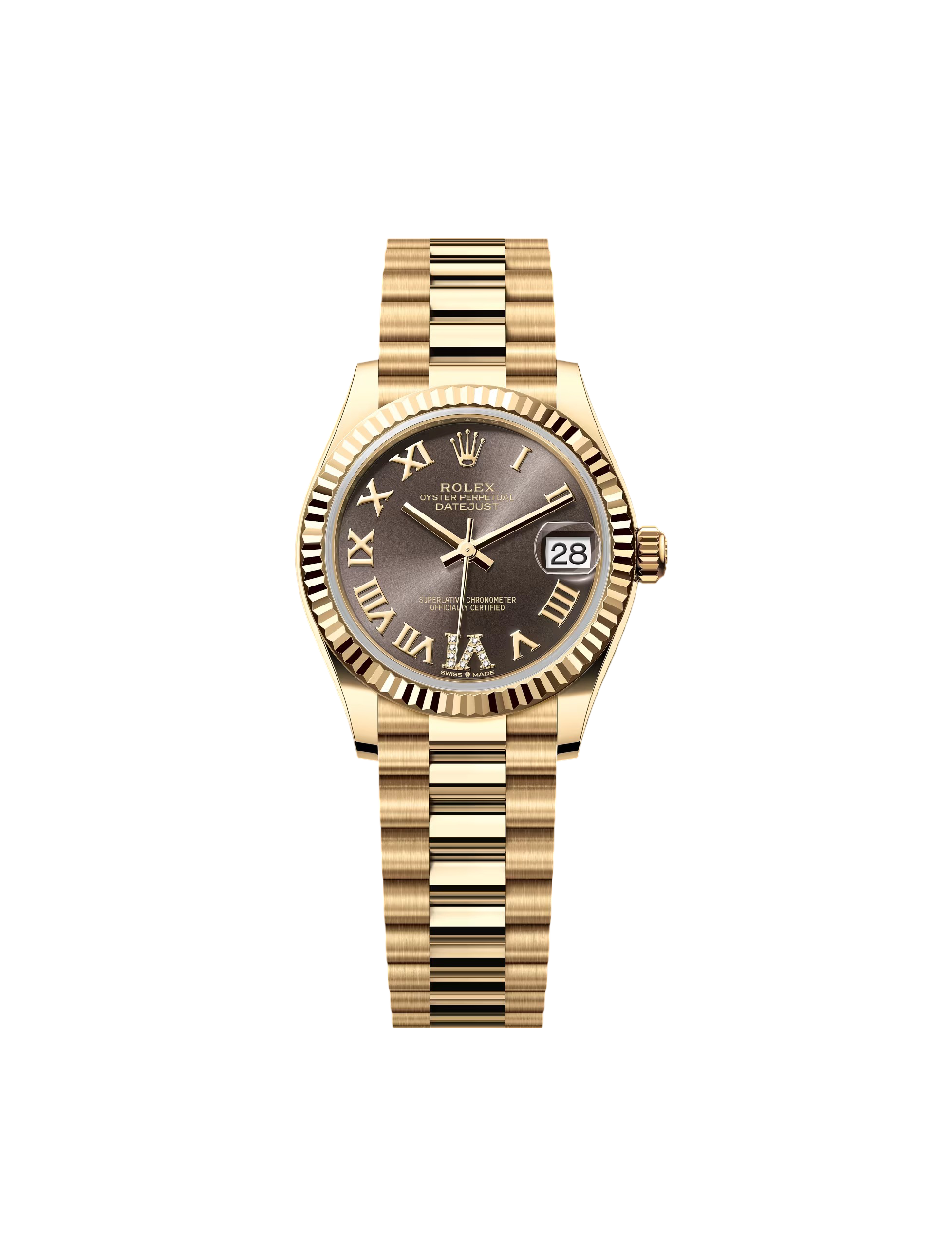 56381D68-0CF5-839F-3F74-23C5DA844E20.png Rolex Datejust m278278-0032 Dark Grey 31mm Dial President Bracelet Watch - Image 1