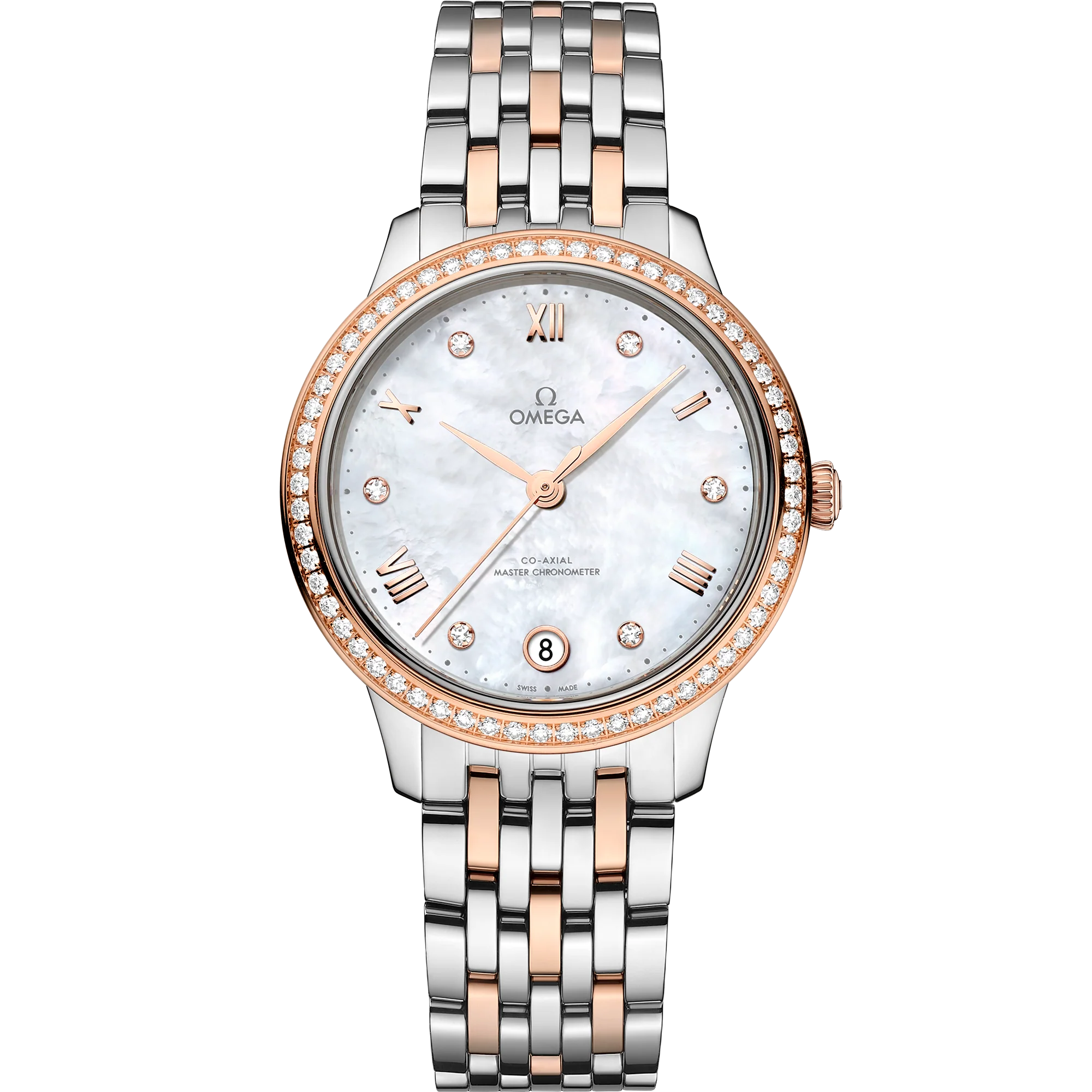 567F02B1-5F88-3358-522B-83D14B536B5D.png Omega De Ville Prestige, Stainless Steel and 18k Sedna™ Gold, 34mm 434.25.34.20.55.001 - Image 1
