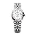 Rolex Datejust m278344 White Dial 31mm Domed Diamond Oyster Watch