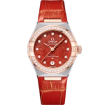 Omega Constellation Ladies' Selection 29mm steel ‑ Sedna™ gold on leather strap 131.28.29.20.99.002
