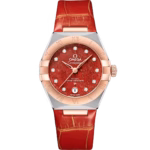 Omega Constellation Ladies' Selection 29mm steel ‑ Sedna™ gold on leather strap 131.23.29.20.99.002