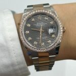 Rolex  Datejust 36mm 126281 Slate Fluted Motif Diamond Dial Diamond Bezel and Oyster Bracelet - Image 11