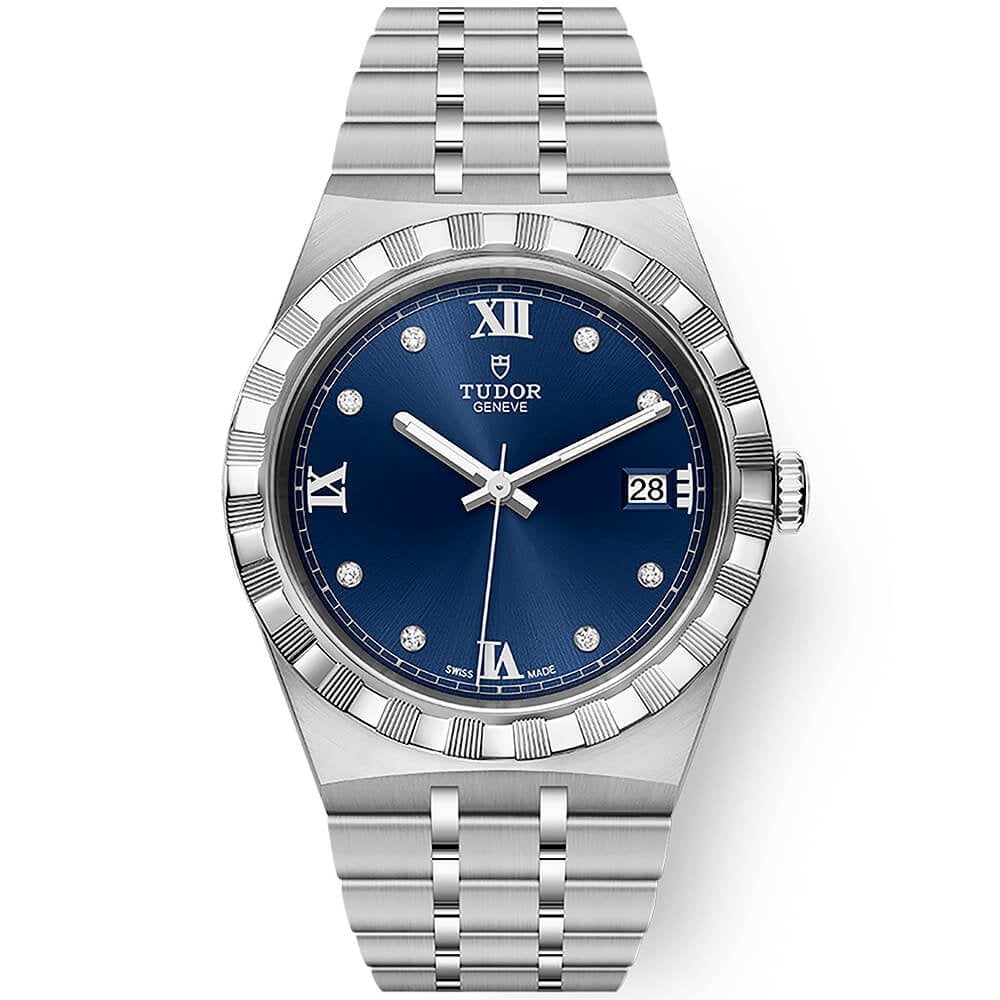 58BC2BD5-3FFC-0F94-BCE5-F92600153A14.jpg TUDOR Royal 38mm Blue Diamond Dial Automatic Bracelet Watch M28500-0006 - Image 1