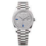 Rolex 228349RBR-0036 Day-Date 40mm 18k White Gold Paved With Diamonds Watch