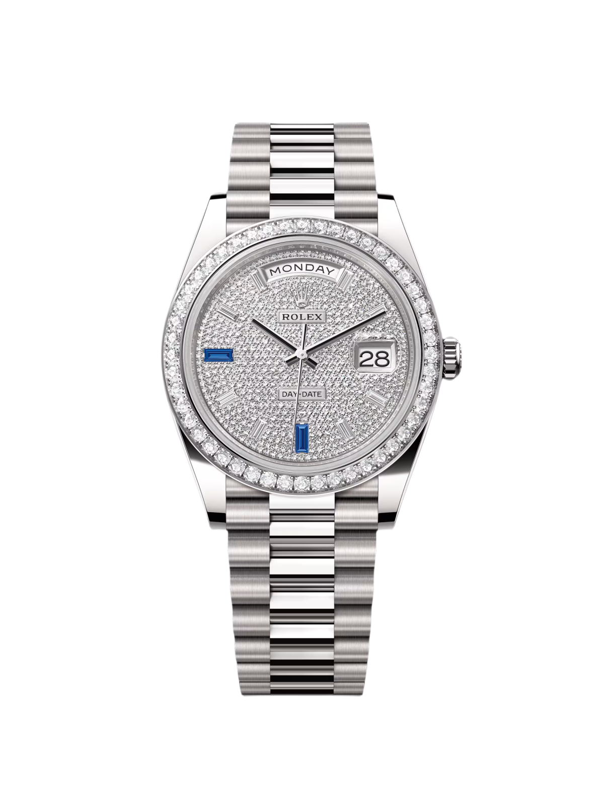 5916AFEF-2AD0-9126-355C-9386CBC86FA8.png Rolex 228349RBR-0036 Day-Date 40mm 18k White Gold Paved With Diamonds Watch - Image 1