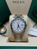 Rolex  Datejust 41mm  White Index Oyster Stainless Steel Men’s Watch - 126334 - Image 11