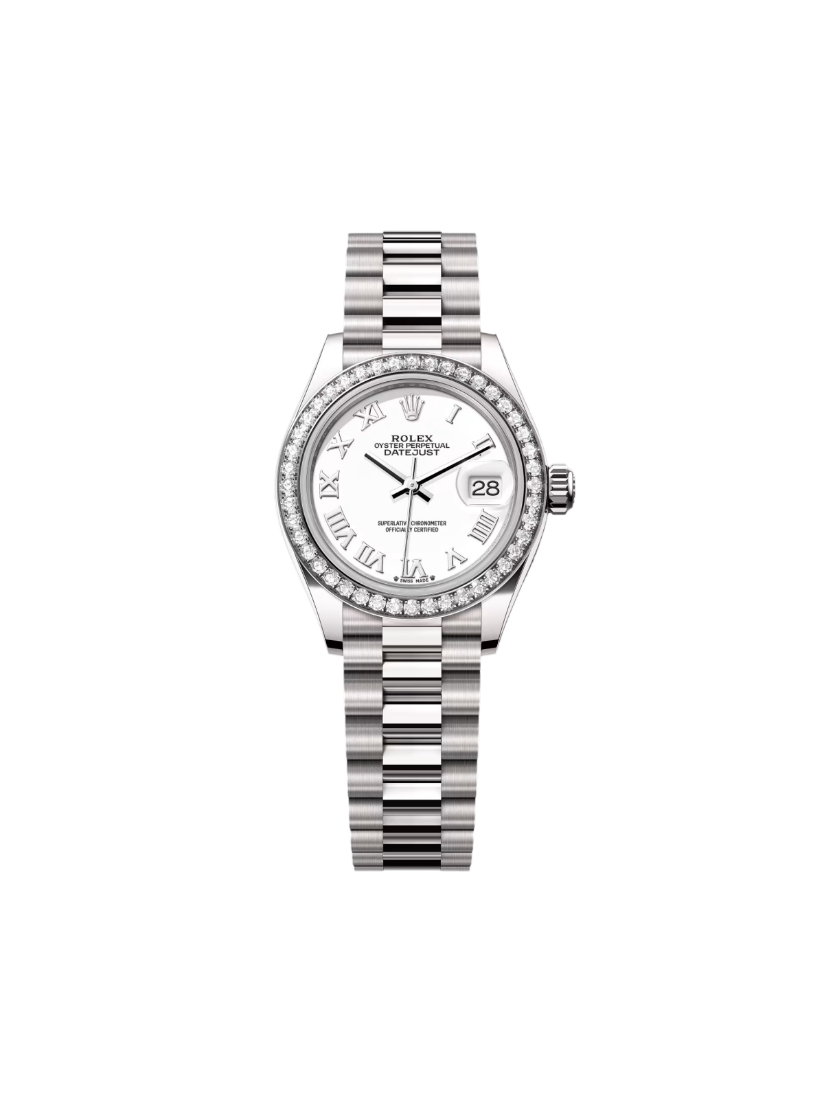 598E17E1-B6BB-B7DA-B995-D6F5A584765B.png Rolex Lady-Datejust 28mm 279139RBR-0013 White Roman Dial White Gold Bracelet - Image 1
