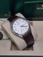 Rolex 1908 White Gold White Dial Brown Alligator Strap - 52509-0006 - Image 3