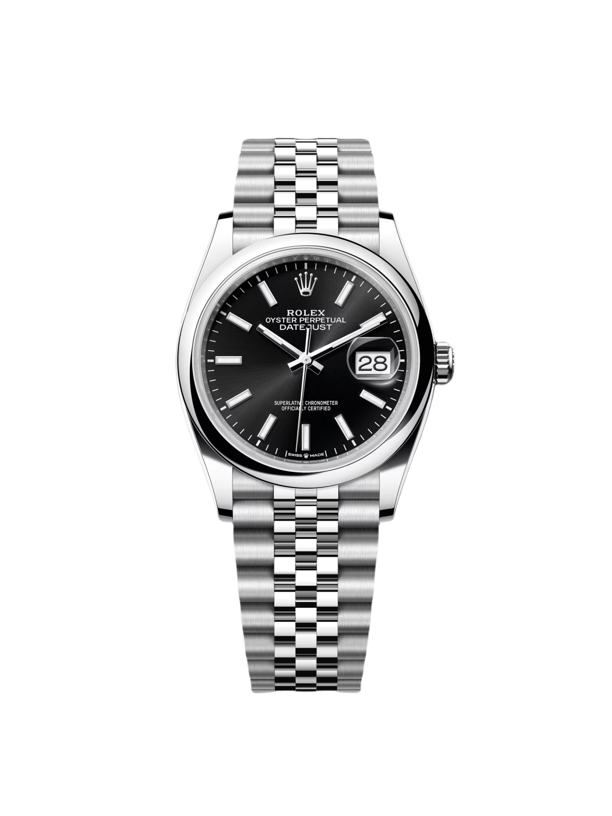 599B1539-1FA4-524E-3EF7-1C25BEE62566.png Rolex Datejust 36mm 126200 Stainless Steel Black Dial Jubilee Watch - Image 1
