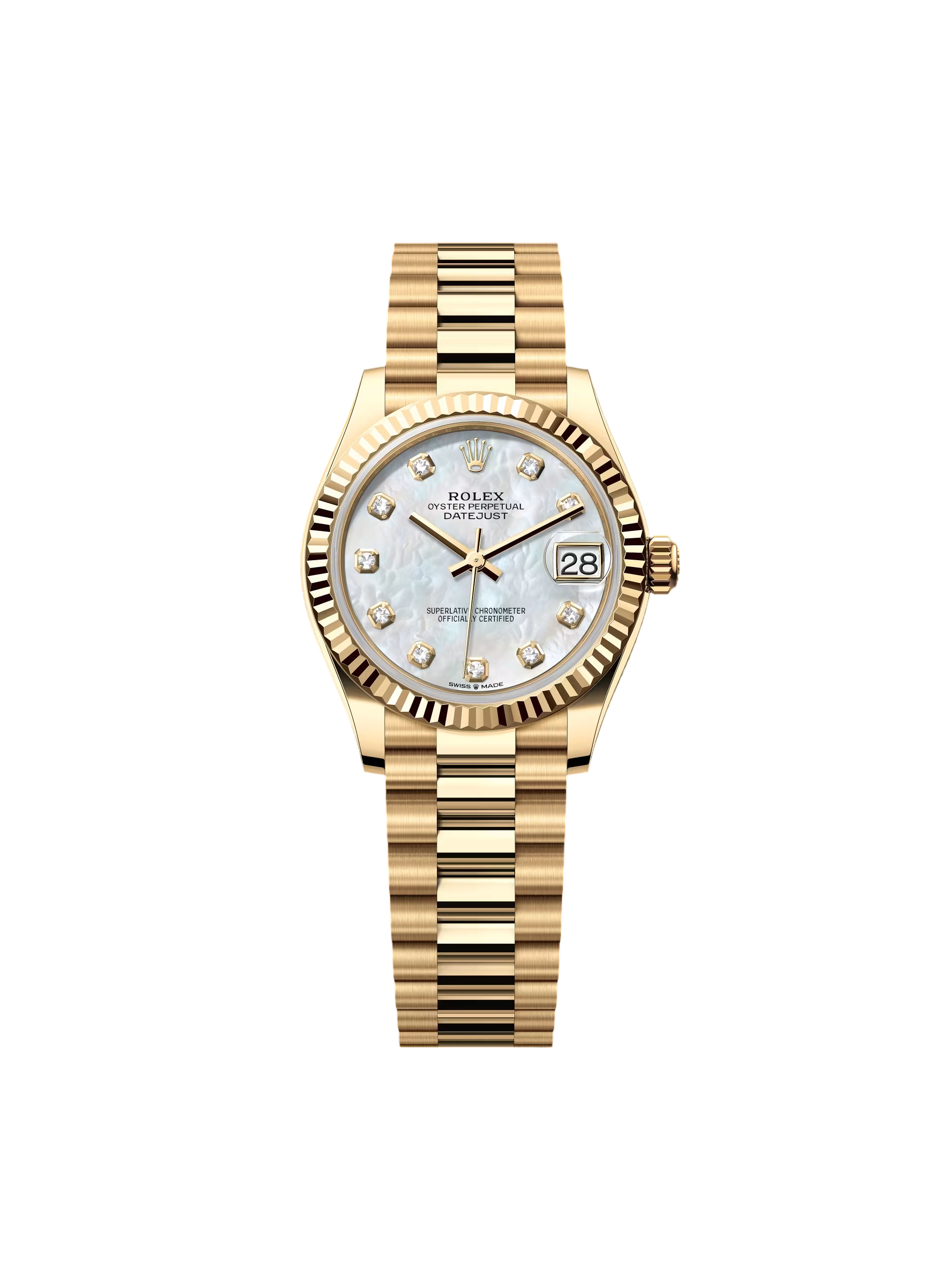 5A42D40E-B36D-EC9D-77DA-385CC961FF9F.png Rolex Datejust m278278-0020 White 31mm Dial President Bracelet Watch - Image 1