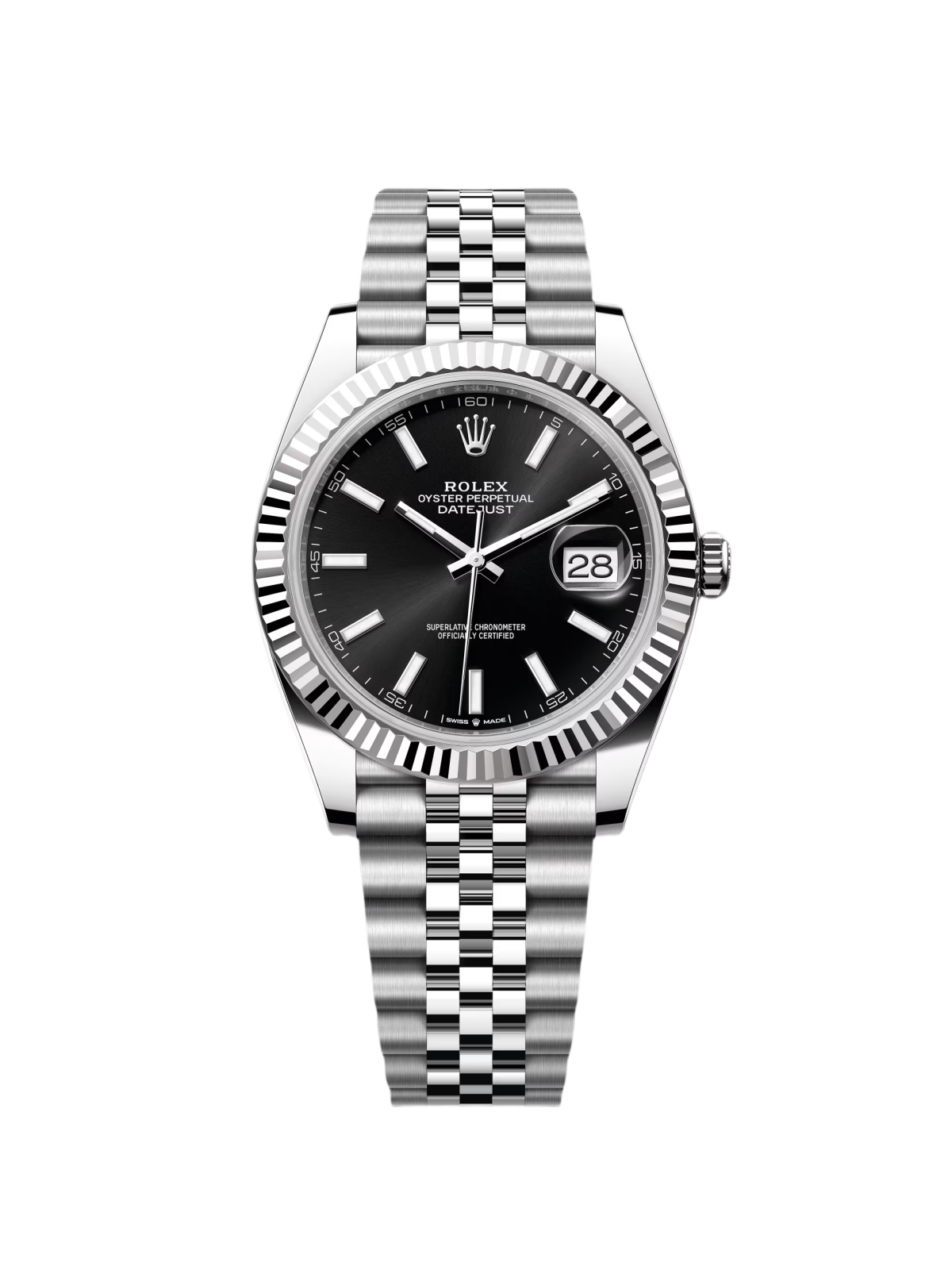 5A6179E2-2363-C30B-302D-2557950CAD7C.png Rolex Datejust Black Index Jubilee 41mm Stainless Steel - 126334 - Image 1