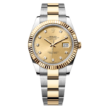 Rolex  Datejust 41mm Two-Tone Yellow Gold Fluted Bezel Champagne Diamond Dial Oyster - 126333