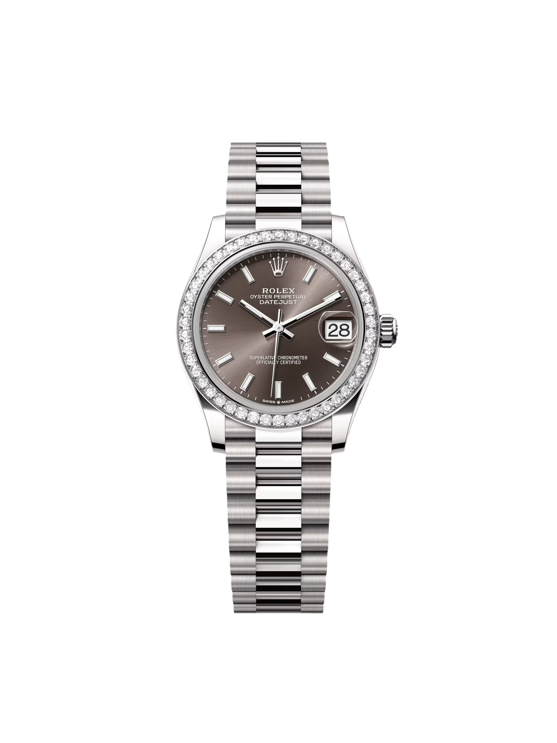 5B50C6B7-822C-C231-97A9-CBA8A10EF730.png Rolex Datejust m278289RBR-0014 Dark Grey Dial White Gold President Watch - Image 1