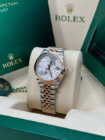 Rolex Datejust m278271-0031/0032 Silver Floral Motif 31mm Dial Oyster Bracelet Watch - Image 5
